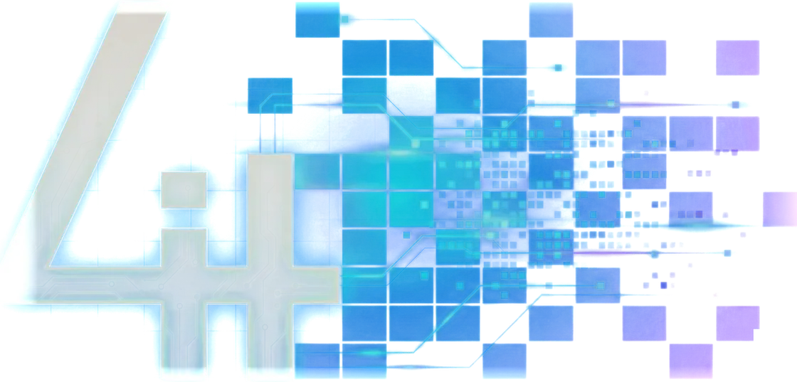 Símbolo da 4it Digital: o 4i e o mosaico de pixels